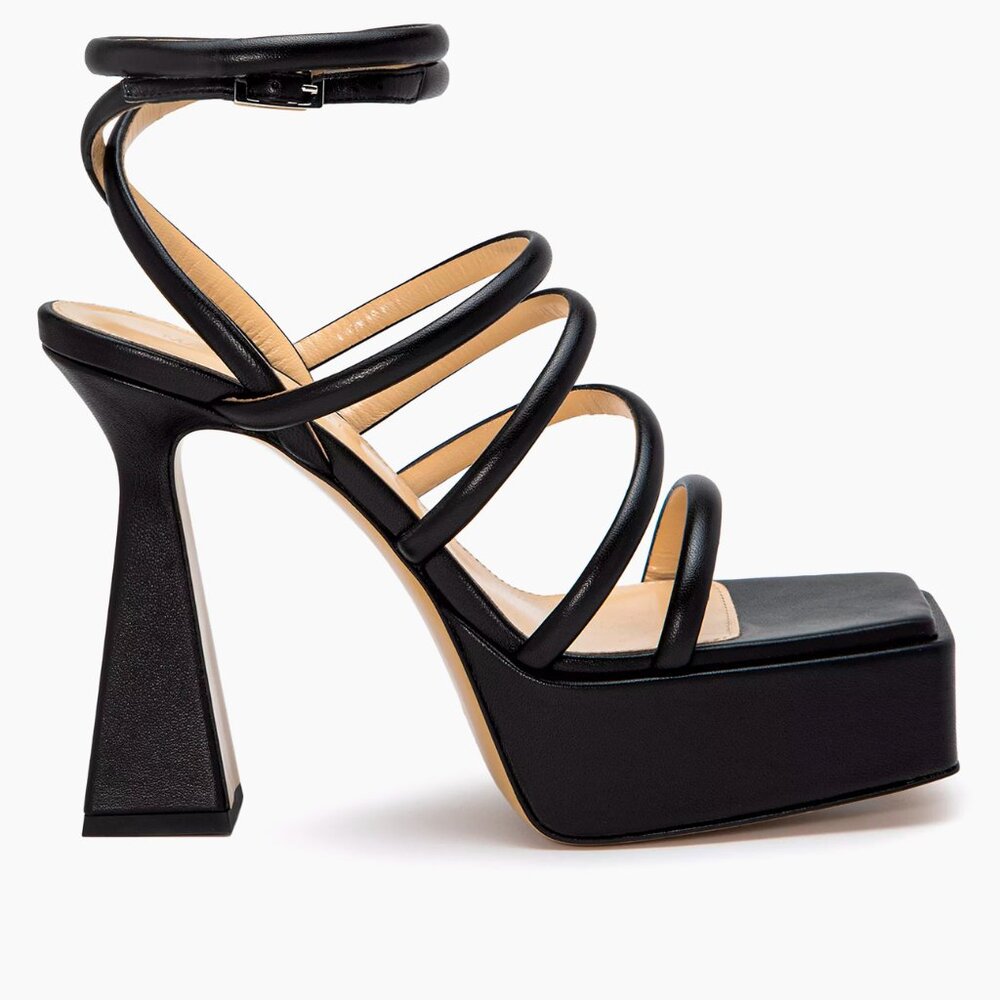 Mach and Mach Strappy Leather Platform Sandals